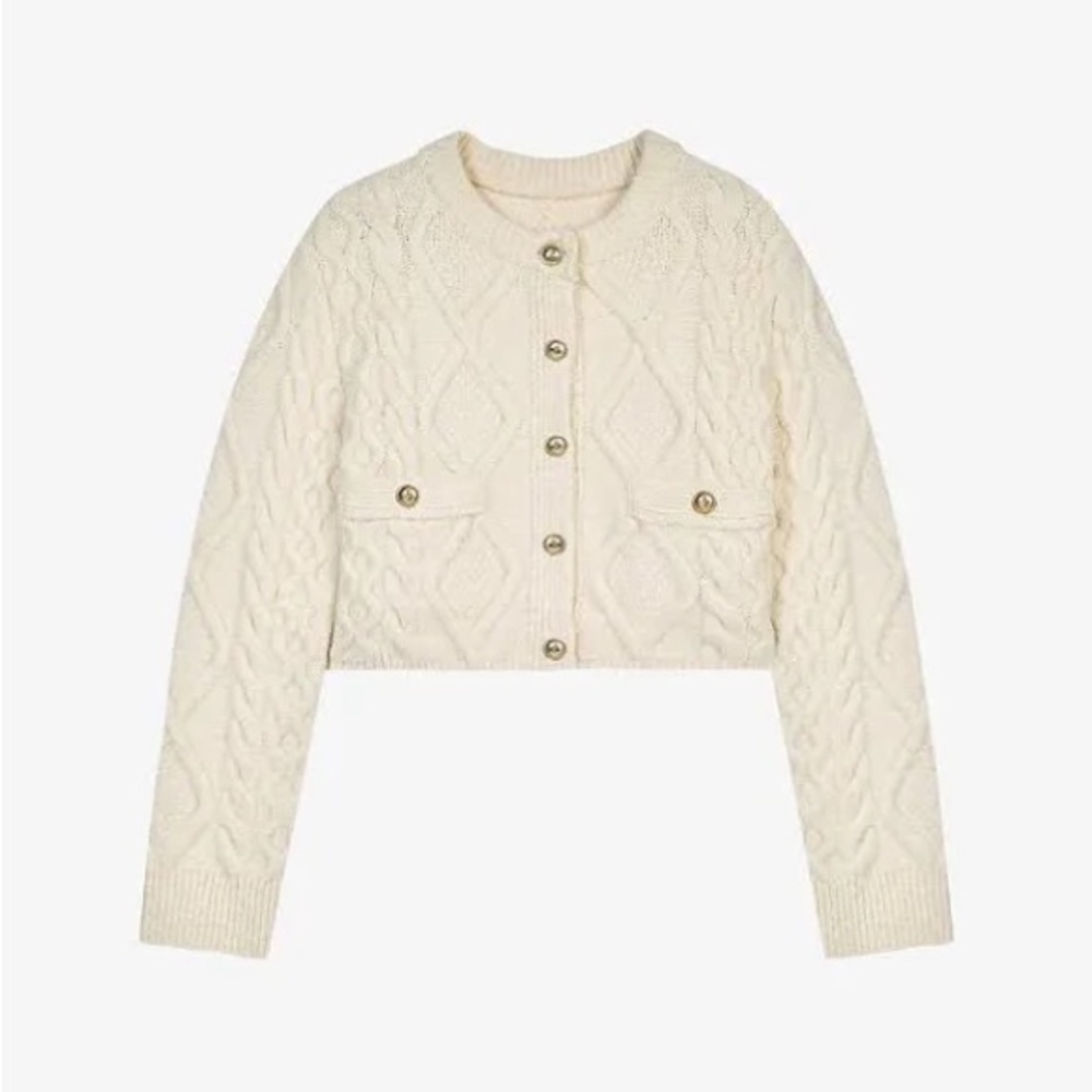 ๐ Maje Moxy Cable-Knit Button Down Cardigan - Picture 3 of 5